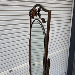 アンティーク調　姿見　全身鏡　ローズ　アイアン　インテリア　ヴィンテージの画像