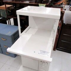 エムケー精工 キッチン収納庫 SK-206 Fine Kitchen ホワイト系 コンセント付き ハイザー レンジ台 米びつ 収納家具 苫小牧西店の画像