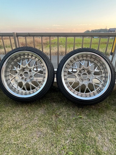 ケンダバリ溝★鍛造 3ピース RAYS Evolution3 17インチ★9J×17 OFF：不明 PCD:114.3-5/4H ハブ径；73mm 傷、錆、塗装剥がれあり 2本