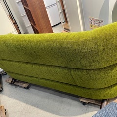 配達可【3人掛けソファ】【あさひ木工】【グリーン】【管理番号11611】九の画像