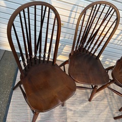秋田木工　ヴィンテージチェア　ダイニングチェア　レトロ　インテリア　アンティーク家具　アンティーク　椅子　４脚　セットの画像