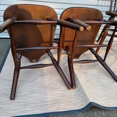 秋田木工　ヴィンテージチェア　ダイニングチェア　レトロ　インテリア　アンティーク家具　アンティーク　椅子　４脚　セットの画像