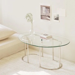 ガラステーブル ローテーブル 80cm(美品)の画像