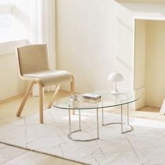 ガラステーブル ローテーブル 80cm(美品)の画像