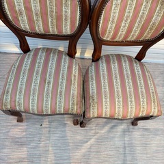 ロココ調　アンティークチェア　猫足　椅子　チェア　英国　インテリア　２脚セットの画像