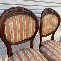ロココ調　アンティークチェア　猫足　椅子　チェア　英国　インテリア　２脚セットの画像