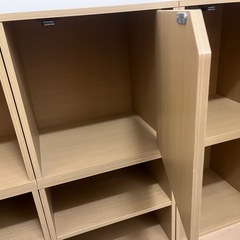 組み合わせ自由カラーボックス木目調（オーク）6個セットの画像