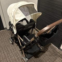 2025年8月購入　二人乗りベビーカー 二人でゴー リミテッド 　レインカバー & カップホルダー付きの画像