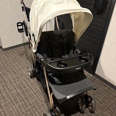 2025年8月購入　二人乗りベビーカー 二人でゴー リミテッド 　レインカバー & カップホルダー付きの画像