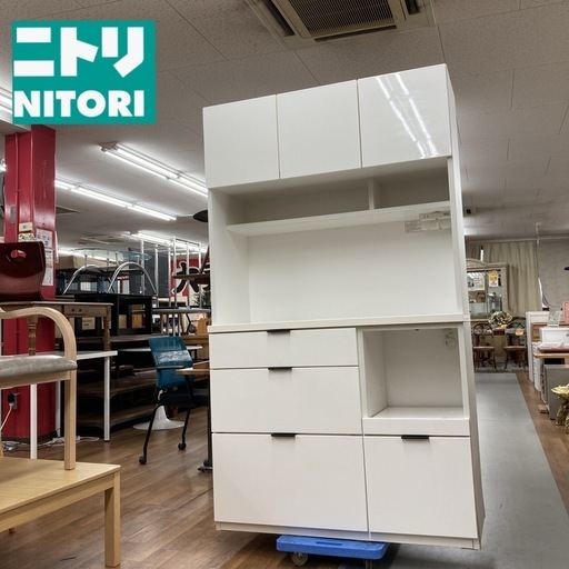 ジモティー限定価格！S101 ⭐ NITORI ニトリ キッチンボード ３枚扉 ETONA エトナ 幅105cm USED