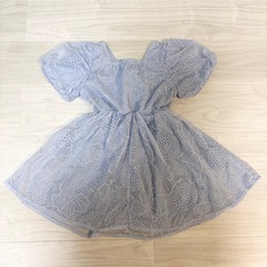 【美品】SHEIN グレー 花柄刺繍 ワンピース 6Y 110cm キッズの画像