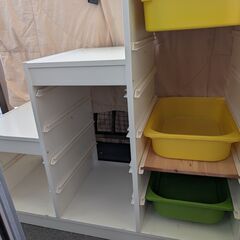 IKEA TROFAST トロファスト フレーム 階段型（木製+ホワイト）セットの画像