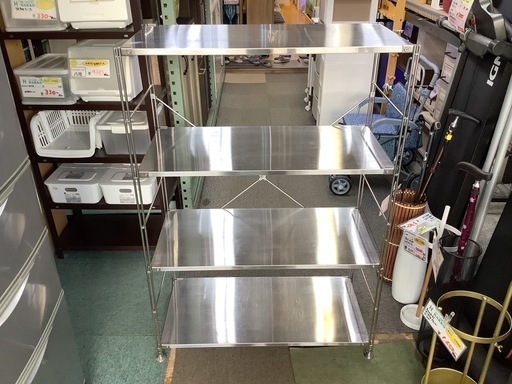 【リサイクルサービス八光】幅84cm　無印良品　ステンレスユニットシェルフ