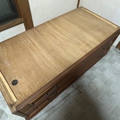 アンティーク調♪引き出し2段の棚 幅約121cmの画像
