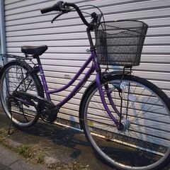 ２６インチのママチャリです。前後タイヤ新品、ＬＥＤオートライト、外装６段ギア付です。の画像