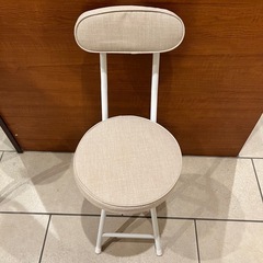 折りたたみチェア 椅子 ホワイト/ベージュの画像