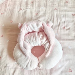 かわいいネックピロー ピンク キルティング　ネックピロー　車　旅行の画像