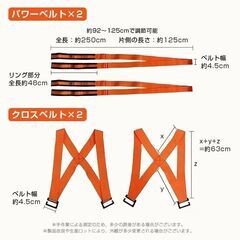 運搬ベルト 引っ越しベルト 2本セット 耐荷重100kg 荷物運搬 家具移動 引越し 大掃除 模様替え 家電 冷蔵庫 洗濯機 ソファー ベッド 腕掛け 肩掛け クロスベルトの画像