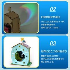 工作キット 鳥小屋 巣箱 プラネタリウム 簡単 自由工作 自由研究 夏休み 小学生 子供 低学年 おもちゃ 知育玩具 かわいい STEAM教育 科学 理科 DIY ナイトランプの画像