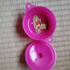 ピンク色 プラスチック製 ミニチュア鍋 おままごと用　希少品　昭和初期 レトロの画像