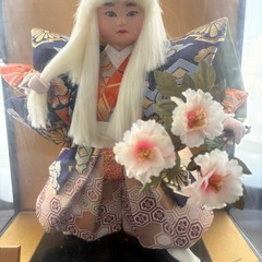 雛人形 鏡獅子製 桜の花束付きの画像