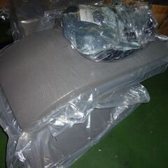 16-1　未使用/新品　現状渡し特価　ソファー　洗える カバーリング 3人掛け ローソファー リクライニング L字 コーナー こたつ用　ジェードグリーンの画像