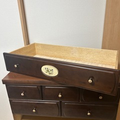 木製ダークブラウンチェスト 9引き出しの画像