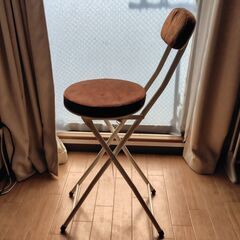★カウンターチェア茶色(中古)折畳み★現在お取引中の画像