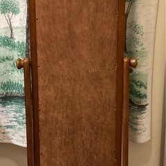 天然木フレームスタンドミラー／姿見の画像