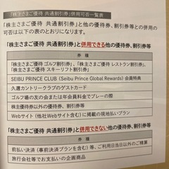 西武グループ優待券の画像