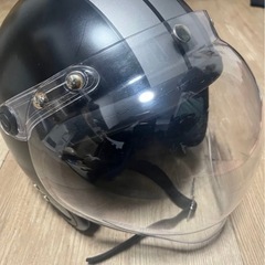 Small John Jet バイク用 バブルジェットヘルメット バブルシールド付き　MAX-308BT マットシルバー×ブラックの画像