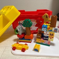 【はじめてのブロックワゴン】ブロック一部不足／ワゴン収納便利！の画像