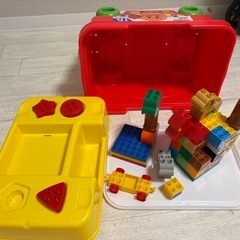 【はじめてのブロックワゴン】ブロック一部不足／ワゴン収納便利！の画像