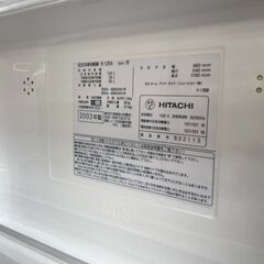 リサイクルショップどりーむ荒田店　No5148 冷蔵庫　お手頃価格　日立　１２０L　2003年製　動作確認OK♪の画像