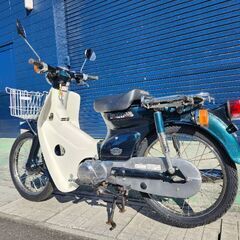 c50 カブ　ワンオーナー733キロ　純正キー書類あり　鹿児島　希少　人気の丸目　タイヤ前後新品 純正キャリア・カゴ・工具付きの画像