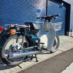 c50 カブ　ワンオーナー733キロ　純正キー書類あり　鹿児島　希少　人気の丸目　タイヤ前後新品 純正キャリア・カゴ・工具付きの画像
