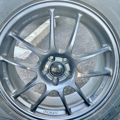 エンケイPF01 18インチ7.5J PCD100 インセット38 5穴 4本　おまけタイヤ　235/55R18の画像