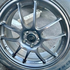 エンケイPF01 18インチ7.5J PCD100 インセット38 5穴 4本　おまけタイヤ　235/55R18の画像