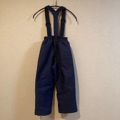 【美品】濃紺 スキーウェア/雪遊びパンツ サイズ120 サロペット式の画像