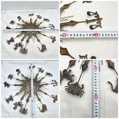 【❗️✨オシャレ✨❗️】🌞太陽＆12星座モチーフ アイアンウォールアート（壁掛けオブジェ）現状品✨の画像