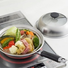 日本製　ヨシカワ 見える！フライパン用蒸し器 20～22cm用 箱無しの画像