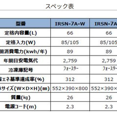 アイリスオーヤマ小型冷蔵庫スキマックス｜IRSN-7A-B｜スリム冷蔵庫　66リットル　ホワイト ブラック　白 黒　コンパクト　スタイリッシュ　おしゃれ　小さい　キッチン　家電　セカンド冷蔵庫　IRSN-7A　スキマックスの画像