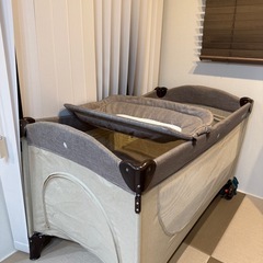 ベビーベッド ベビー用サークル おむつ台にも！の画像