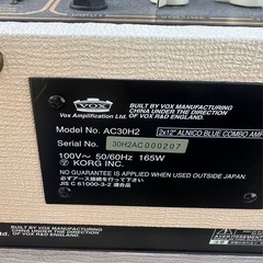VOX AC30H2 ハンドフ ヤ一ドプル一アル二コの画像