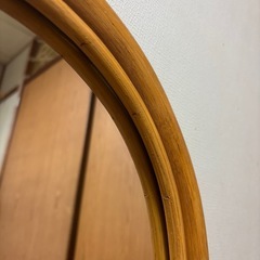 オールドラタン　籐　鏡の画像