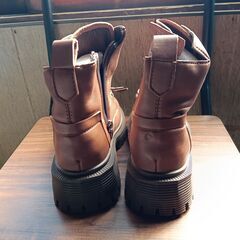 新品 23cm レディース ブーツ ブラウン 厚底 シューズ サイドゴア 識別番号:【B122-S】の画像