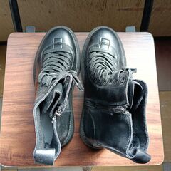 新品 24cm レディース ブーツ ブラック 厚底 シューズ サイドゴア 識別番号:【B123-S】の画像