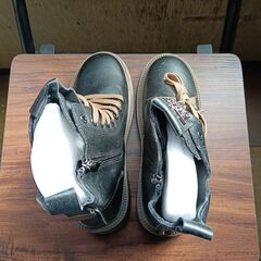 新品 22cm レディース ブーツ ブラック 厚底 シューズ サイドゴア 識別番号:【B124-S】の画像