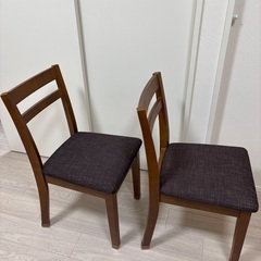※値下げしました※ニトリ　ダイニングチェア×2脚　ダークブラウンの画像