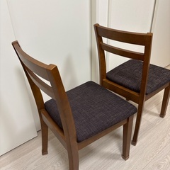 ※値下げしました※ニトリ　ダイニングチェア×2脚　ダークブラウンの画像